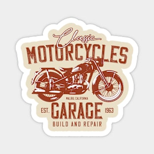 Classic Motorcycles Garage Malibu Magnet