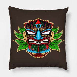 Tiki Mask Blue Nose Pillow