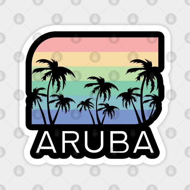 Aruba Island Beach Retro Vintage Vacation Souvenir Flag Magnet by Shirtsurf