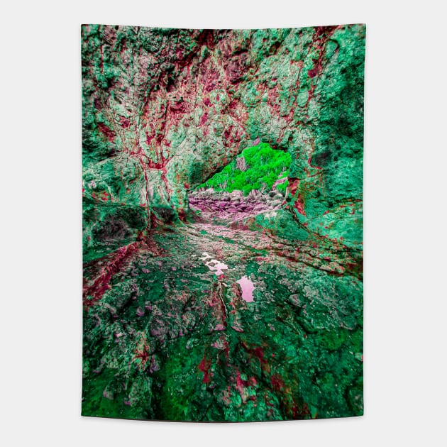 Slimy green bloody rock archway 3 Tapestry by kall3bu