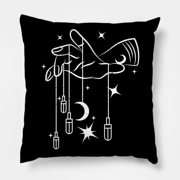 Occult Alchemist Hand Symbol Pillow by QQdesigns