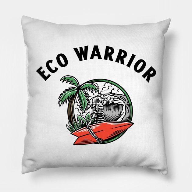 Eco Warrior Pillow by Trahpek