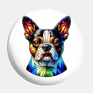 Stained Glass Boston Terrier Dog Pin