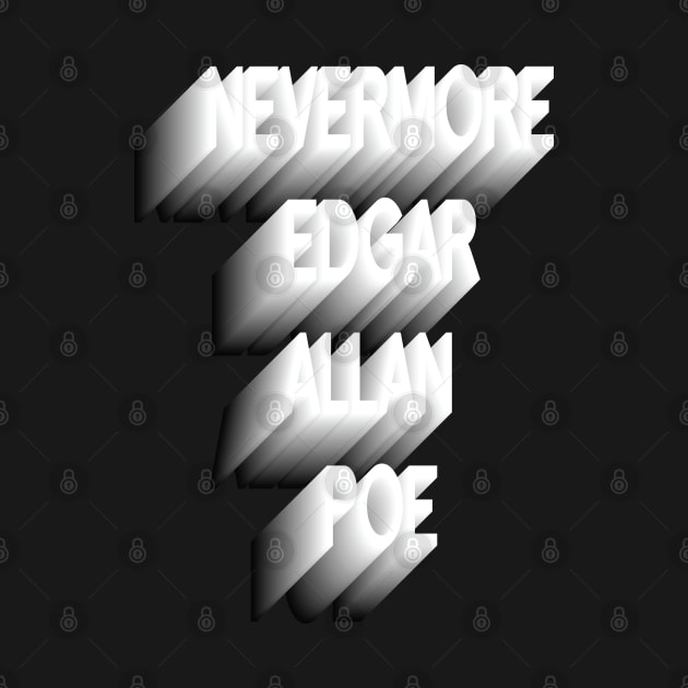 Nevermore, Edgar Allan Poe art extrude text by Asim138