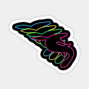 Mosasaurus 80s Neon Magnet