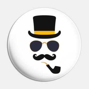 Smoker with hat and glasses Pin