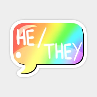 He/They Pronoun Bubble - Rainbow Magnet