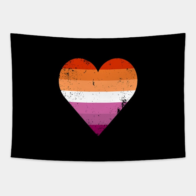 Lesbian Pride Heart Flag Tapestry by BrightGift