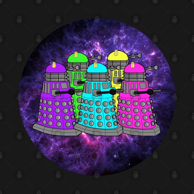 Neon Space Daleks - Doctor Who by SOwenDesign