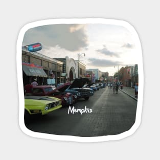 Photography of Beale Street Memphis Tennessee skyline blue clouded sky USA city break Magnet