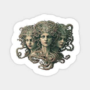 The Gorgon Sisters - Stheno, Euryale, and Medusa Magnet