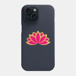 Pink and gold lotus design , Traditional lotus Phone Case