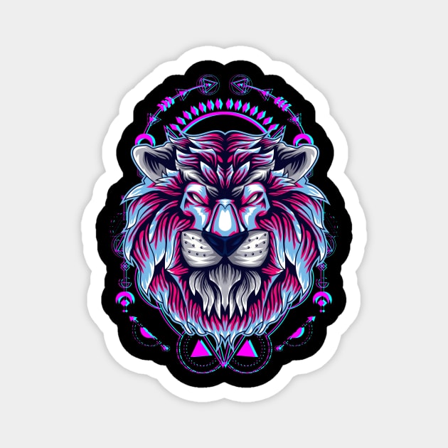 lion head artwork Magnet by SHINIGAMII