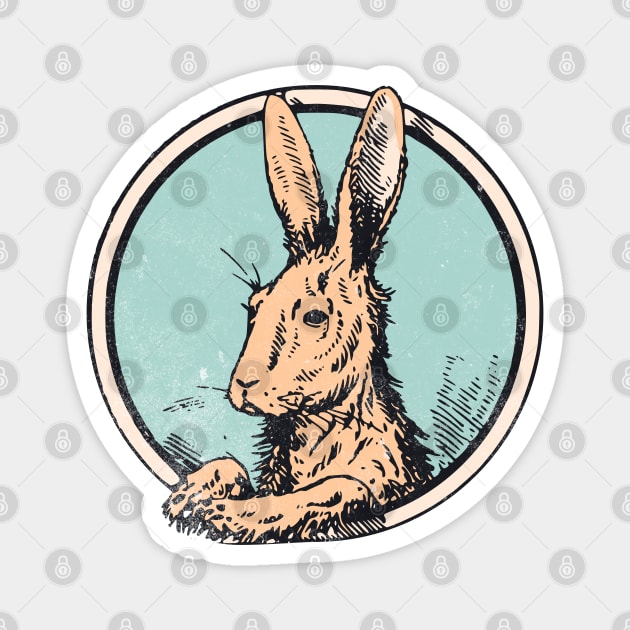 Hoppy Easter - Vintage Rabbit Graphic Magnet by Speshly