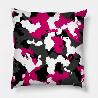 White Pink Camouflage Pillow