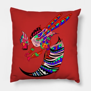 red blood killer bee ecopop Pillow