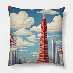 Chicago Illinois United States of America Tourism Vintage Travel Pillow