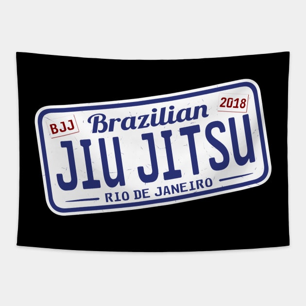 BRAZILIAN JIU JITSU - FUNNY JIU JITSU LICENSE PLATE Tapestry by ShirtFace