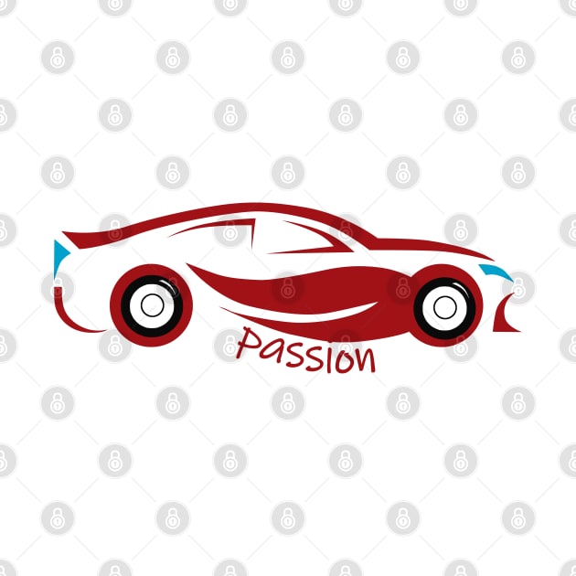 Cars Passion Red T-Shirt by 1Nine7Nine