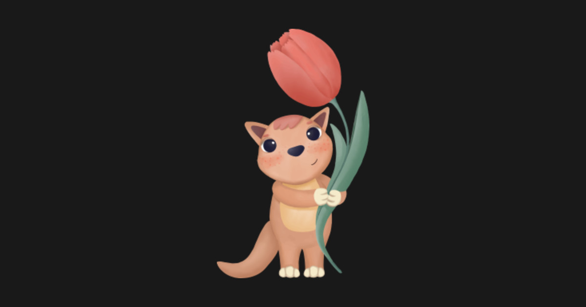 Flower Tulip Cat Holding Tulips Tulip Posters and Art Prints TeePublic