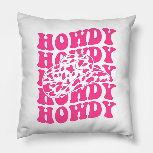 Rodeo White Howdy Western Retro Cowboy Hat Southern Cowgirl Pillow by artbooming