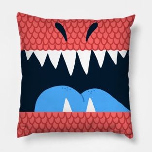 T-Rex Mouth in Red Pillow