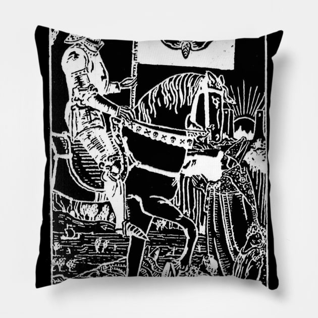 DEATH Tarot Card vintage retro illustration gothic Pillow by AltrusianGrace