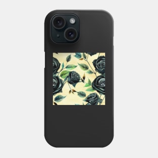 Black rose watercolor rose Phone Case