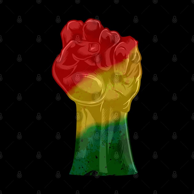 Black History Month Flag - African American Raised Fist Flag by merchlovers