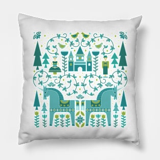 Fairytale illustration in Blue Pillow