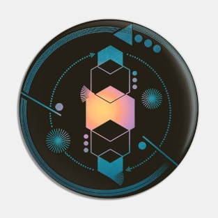 Galaxy geometric Planet blue abstract Pin