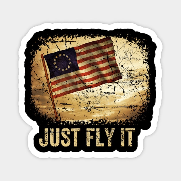 Fly It Betsy Ross Flag 1776 American Pride 13 Stars Magnet by folidelarts