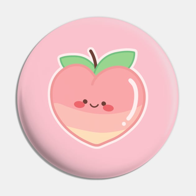 Kawaii Cute Peach Pin by NumbleRay