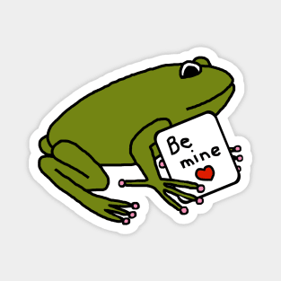 Green Frog says Be Mine on Valentines Day Magnet