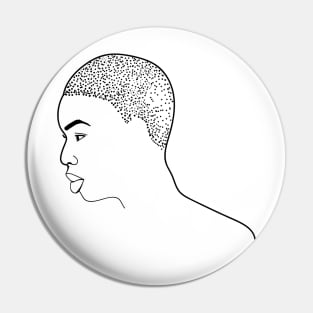 African Face Profile Pin