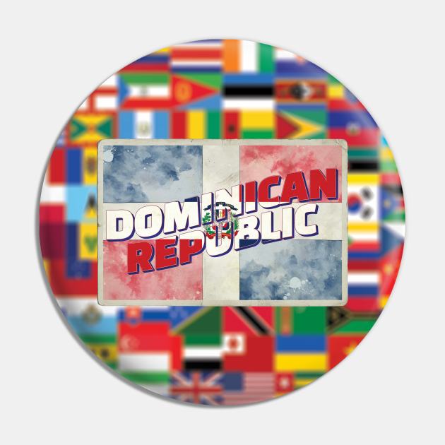 The Dominican Republic vintage style retro souvenir Pin by DesignerPropo