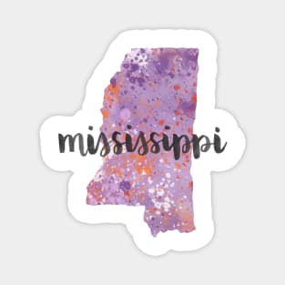 mississippi - calligraphy and abstract state outline Magnet