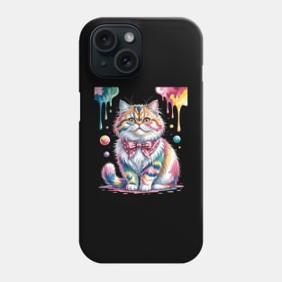 Womens Paint Art British Longhair Cat Highland Straight Phone Case