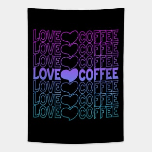 Love Coffee Heart Repeat Text Tapestry