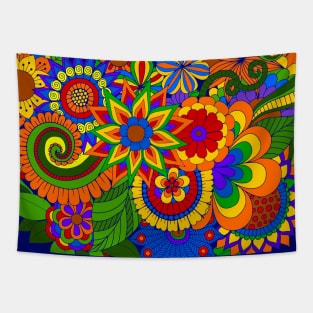 Rainbow Flower Power Love Tapestry