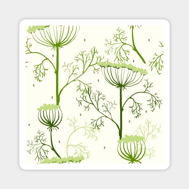 Elegance Seamless pattern with flowers Magnet by Olga Berlet