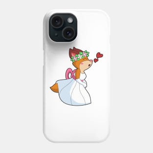 Fox as Bride with with Wedding dress Flower wreath Phone Case