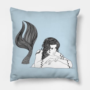 Mermaid on rock Pillow