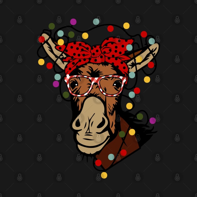 Funny cute Heifer cow wearing a bandanna and glasses Christmas gift by BadDesignCo