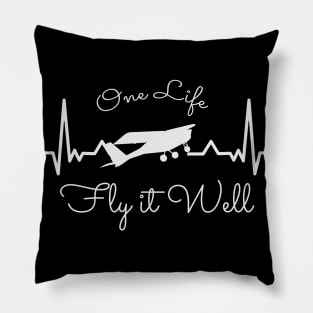 Flying Airplane Pilot Ultralight Heartbeat Design Pillow