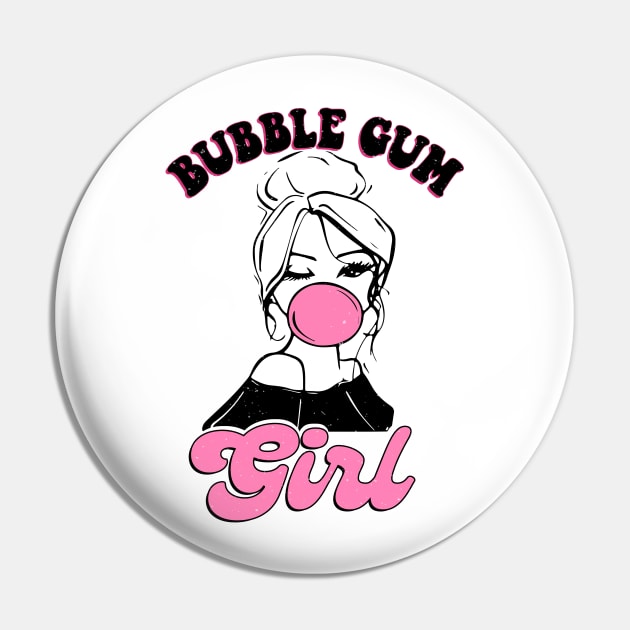 Bubble Gum Girl Chewing Gum Sassy Trendy Pin by Audell Richardson