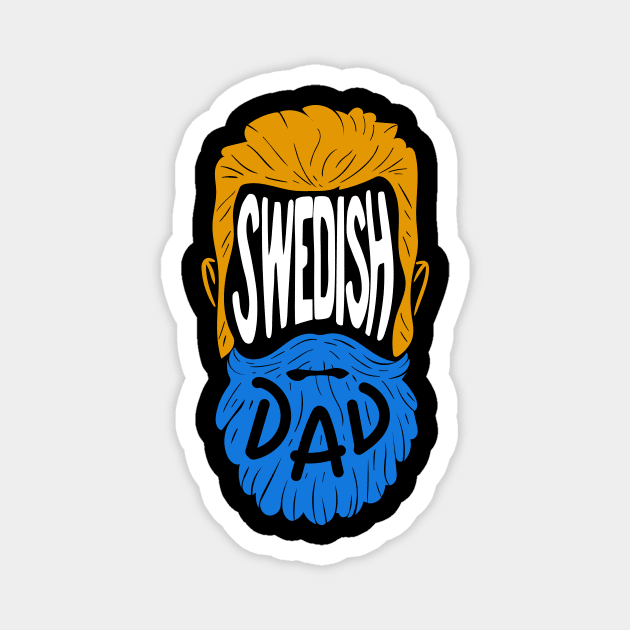 Swedish Dad - Vintage Beard Gift Magnet by biNutz