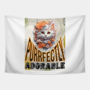 "Purrfectly Adorable" Cat Design Tapestry