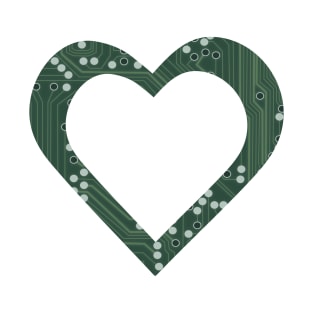 Green Circuit Board Heart T-Shirt