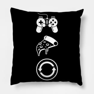 Funny Gaming And Pizza Repeat Video Games And Food Pillow